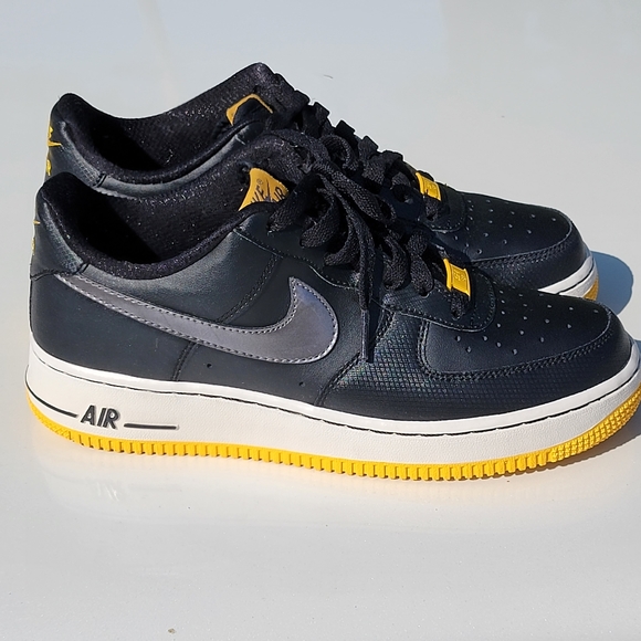 Rare Nike Air Force 1 Low Sneakers Size 8 Womens = 6.5Y Black Gold Charcoal - Picture 5 of 10